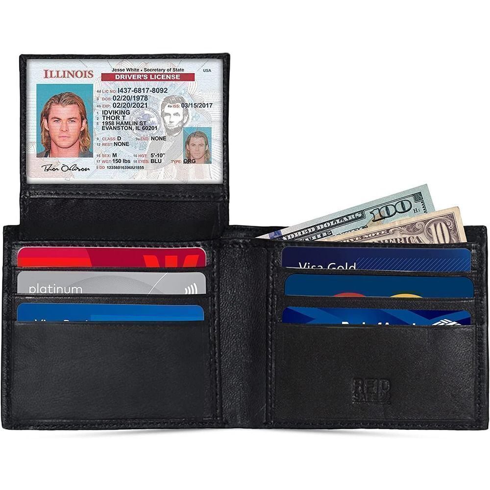 ADAMONDE 100% RFID Blocking Genuine Leather Wallets for Men